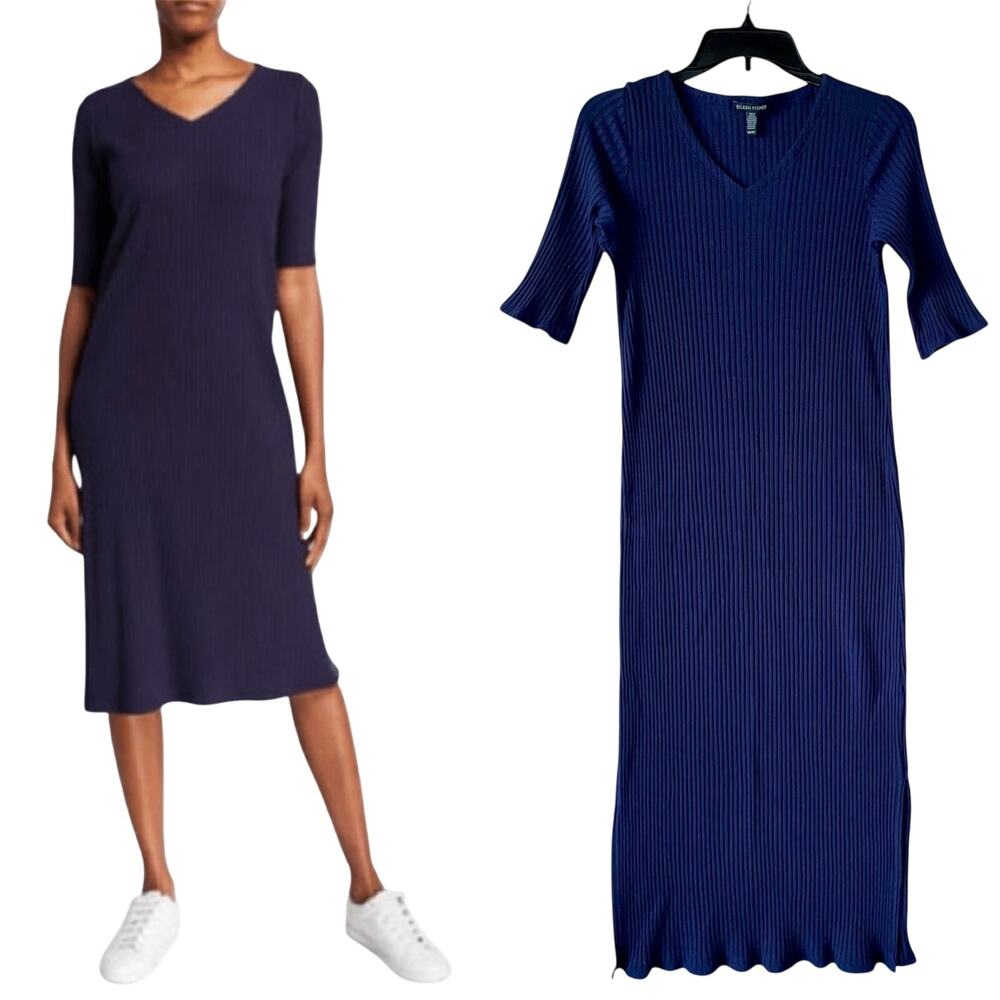 Eileen Fisher Ribbed Dress Midi